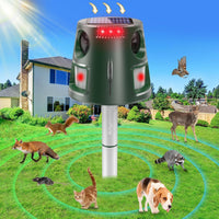 1 x RAW Customer Returns Outdoor Cat Repellent, 5 Modes Solar 360 Ultrasonic Cat Repellent, Outdoor Cat Repellent, IP55 Waterproof, Adjustable Ultrasonic Cat Repellent with Lights - RRP €50.41