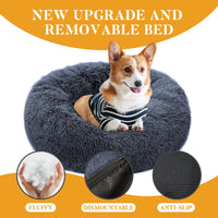 5 x Brand New Purefun Dog Bed Small Dogs 60 cm, Dog Cushion Cat Bed Comfortable Round, Dog Beds Fluffy, Non-Slip Washable Dog Basket for Dogs and Cats Improved Sleep Dark Gray  - RRP €141.95