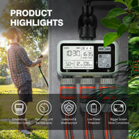 1 x RAW Customer Returns Kazeila Water Timer Irrigation Computer 3 Connections, 3 Separate Programs, Irrigation Clock Digital Programmable Timer Irrigation Automatic Irrigation IPX5 Waterproof - RRP €53.26