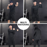 1 x RAW Customer Returns JULY S SONG Sportswear for Men Compression 5pcs Set Fitness Clothing Tracksuit Men Elastic Sportwear Gym Running Outfit Outdoor - RRP €40.33