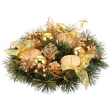 1 x RAW Customer Returns Beaupretty 22Cm Christmas Advent Wreath with Pine Cones Bowknot Advent Wreaths Ring Candle Holder Season Candle Holder Christmas Table Centerpiece Desktop Decoration - RRP €34.29