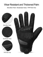 1 x RAW Customer Returns INBIKE Motorcycle Gloves Men Women Summer Motocross Gloves Motorcycle Cycling Gloves Men Full Finger Protection Breathable Black M - RRP €30.24