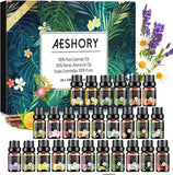 1 x RAW Customer Returns Aeshory Essential Oils Set, 26 x 5ml Aroma Diffuser Oil Natural Essential Oils Gift Set Aromatherapy Fragrance Oils for Diffusers, Humidifiers, Massage, Relaxation, Soap, SPA, Candles - RRP €22.8