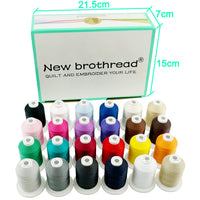 1 x RAW Customer Returns New brothread 24 Basic Colors Multipurpose 100 Mercerized Cotton Thread 30WT 50S 3 600M for Quilting, Sewing and Embroidery - RRP €42.99