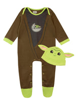 1 x RAW Customer Returns Star Wars Onesie Pajamas and Hat for Baby Boys The Mandalorian Baby Yoda Multicolor 6-9 Months - RRP €22.95