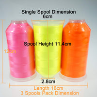 1 x RAW Customer Returns New brothread Set of 3 Neon Fluorescent Colors Polyester Machine Embroidery Thread Huge Spool 5000M for all Embroidery Machines - RRP €18.19