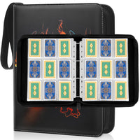 2 x Brand New Piunemky Trading Card Album, Card Collector s Album 9 Pockets for 900 Cards with 50 Removable Pages, Trading Card Albums with Zipper, Trading Card Folder, Card Collector s Folder -Fire Dragon - RRP €75.16