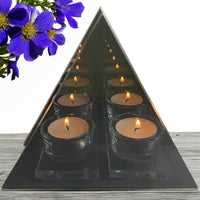 2 x Brand New Mirrored glass tealight holder for 2 tealights, tealight stand with 3D mirror effect as living room table decoration, tealight glasses as a gift idea for birthday wedding - RRP €20.06