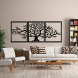 1 x RAW Customer Returns BAUPOR Metal Tree of Life Wall Decor Metal Sculpture 3D for Home Office Bedroom Living Room Outdoor Decoration Large Set of 3 Black 144 x 60 cm  - RRP €122.88