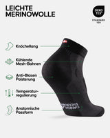 1 x RAW Customer Returns DANISH ENDURANCE 3 Pack Summer Hiking Anti-Blister Socks, Short Socks for Men and Women, Black, 35-38 - RRP €28.26