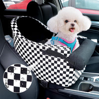 3 x Brand New HIFUAR Pet Car Booster Seat, Small Dogs Armrest Booster Seat for Car Center Console Dog Seat Black and White Grid  - RRP €89.97