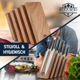 1 x RAW Customer Returns Kitamsi Magnetic Knife Block Knife block without knives Magnetic knife holder made of acacia wood For every size width Magnetic knife block - RRP €64.9