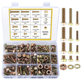 32 x Brand New Hexagon screws and nuts with washers, 128 pieces DIN 933 machine screws threaded screws with nuts and washers spring washers assortment kit - metric M6  - RRP €225.28