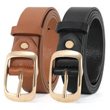 1 x RAW Customer Returns WHIPPY 2 Pack Women Plus Size Leather Belt Fashion Cowhide Leather Waist Belt with Solid Pin Buckle for Jeans Pants Dress - RRP €18.14