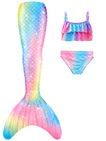 1 x RAW Customer Returns DNFUN Mermaid Tail with Bikini for Girls, 3pcs, No Fin, Mermaid Swimwear, M1,140 - RRP €28.37