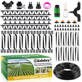 1 x RAW Customer Returns 164 Feet Drip Irrigation Kit, Kalolary Garden Irrigation System Adjustable Emitters and Misting Nozzles DIY System 4 7 Micro Watering Equipment Lawn Plants Greenhouse 1 4  - RRP €31.99