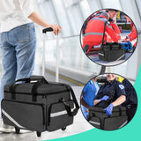 1 x RAW Customer Returns Trunab Medical Roller Bag with Detachable Trolley, Nurse Roller Bag with Removable Dividers, Empty First Aid Bag for Doctors, EMS Professionals, Black - RRP €105.64