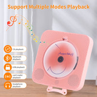 1 x RAW Customer Returns Yintiny Cute Pink CD Player with Bluetooth 5.0, Rechargeable Music Player for Home Decoration, Portable Lovely Music Player, Remote Control, Support AUX in Cable and USB - RRP €39.98