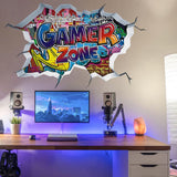 1 x Brand New SRIZIAN 3D Wall Sticker Gamer, Gamer Wall Sticker, 3D Gamer Wall Sticker for Gamer Bedroom Accessories, Gaming Wallpaper for Boys Bedroom Living Room Wall Decoration 90cm 57cm  - RRP €20.4