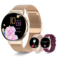 1 x RAW Customer Returns INNOFOVO Smartwatch Women Round, 1.32 Inch Touchscreen Smart Watch Women with Phone Function 19 Sports Modes Fitness Watch Women IP67 Waterproof Sports Watch with Heart Rate Sleep Monitor Pedometer - RRP €59.99