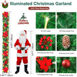 1 x RAW Customer Returns Christmas garland garland Christmas 270cm Christmas decoration artificial plant rattan -artificial Christmas fir garland indoor and outdoor for fireplace stairs winter holiday New Year s Christmas decoration - RRP €22.61