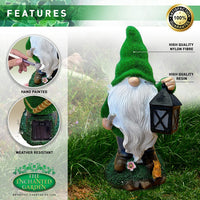 1 x RAW Customer Returns The Enchanted Garden Gnome Ranger Statue Outdoor Resin Figurine Outdoor Solar Powered LED Lights for Patio Lawn Yard Decoration - RRP €24.99