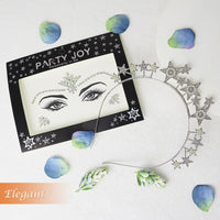 7 x Brand New Stars Headband Silver Stars Rhinestone Hair Band Mermaid Face Gemstones Stick for Women Halloween Club Cosplay Rave Party Make Up Gift - RRP €159.6