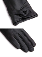 2 x Brand New YISEVEN Women s Lambskin Leather Gloves Touch Screen with Bow Wool Lined Elegant Warm Fleece Fur Heated Lining Winter Driving Work Gift,Black XL - RRP €45.6