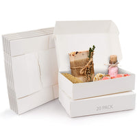 1 x RAW Customer Returns Kurtzy White Kraft Cardboard Boxes Pack of 20 - Box Measurements 19 x 11 x 4.5 cm - Easy Assembly Square Kraft Box Presentation - White Boxes for Parties, Birthdays, Weddings - RRP €18.77