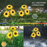 1 x RAW Customer Returns HELESIN solar lamps for outdoor decoration, 2 pieces solar lights with 3 solar sunflowers, waterproof solar garden light decoration, sunflower light with 20 LEDs for garden, patio, Christmas decoration - RRP €24.99