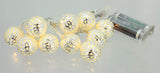 1 x RAW Customer Returns LED fairy lights with 10 warm white LEDs, 1 meter long, battery operated Moroccan balls, silver  - RRP €9.97