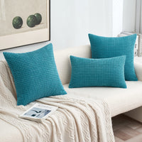 1 x RAW Customer Returns MIULEE Set of 2 Cushion Covers Corduroy Decorative Pillows Cushion Covers Sofa Cushions Decorative Couch Cushions Throw Pillows Cushion Cover Modern Cover Soft for Sofa Living Room Bedroom 50 x 50 cm Blue Green - RRP €20.99