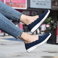 1 x RAW Customer Returns Puxowe Women s Slip On Sneakers Lightweight Breathable Sports Shoes Sneakers Comfortable Casual Shoes Walking Shoes Outdoor Fitness 36.5 EU Navy - RRP €47.99