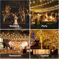 1 x RAW Customer Returns GPATIO G40 Outdoor Guinguette Garland, 18M 60FT Outdoor Fairy Lights with E12 30 1 LED Bulbs IP45 Waterproof, Warm White Outdoor Light String for Patio Party Wedding - RRP €42.98