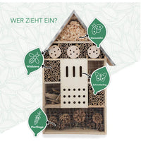 1 x RAW Customer Returns Wildlife friend insect hotel XXL standing - bee hotel with base 76 cm, metal roof - large wild bee hotel - insect house for bees, ladybirds and butterflies insect hotel kit - RRP €47.39