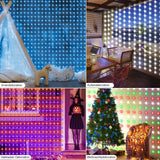 1 x RAW Customer Returns Intelligent light curtain RGB 5050 with integrated chip, 2.4M x 1.8M curtain light chain remote control and APP control, 144 LED light chain curtain indoor for background terrace bedroom - RRP €20.16