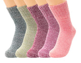 4 x Brand New HOTSO Women s Socks Winter Warm 5 Pairs Wool Cotton Socks Chunky Thermal Socks Soft Fun Gift for Women Christmas Glossy  - RRP €47.44