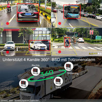 1 x RAW Customer Returns 4K RV Rear View Camera System, GreenAuto 10.36 Inch 4-Split Touch Screen Smart Blind Spot Radar BSD Alarm DVR Recording Monitor for RV Truck with 4 Rear Side View AHD 1080P Camera Singer - RRP €252.1