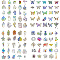 1 x Brand New Holographic Glitter Stickers 200 Pieces Pet Vintage Stickers Butterfly Stickers Holographic Stickers Colors Glitter Scrapbooking Stickers Self-Adhesive Glitter Stickers - RRP €11.89