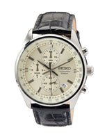 1 x RAW Customer Returns Seiko men s watch quartz stainless steel with leather strap SSB383P1 - RRP €218.18