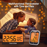 1 x RAW Customer Returns ThermoPro TP358 Bluetooth Hygrometer Indoor Room Thermometer with Time 0.5 Accurate Night Light Humidity Meter with Recording Indoor Thermometer for Bedroom, Office, Wine Cellar, Greenhouse - RRP €18.38