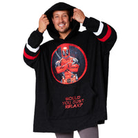 1 x RAW Customer Returns Marvel Fleece Hoodie Blanket Men Teenager, Deadpool Groot Oversized Hoodie Men, Blanket to Wear Merch Gifts Black Deadpool  - RRP €38.3