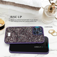 1 x RAW Customer Returns BEZ Phone Case for iPhone 14 Pro Max Case Glitter, Sparkle Diamond Crystal Bling Case with Bling Co. Series for iPhone 14 Pro Max, Viola Purple - RRP €24.99