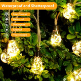 1 x RAW Customer Returns AGOTD Solar Fairy Lights Outdoor With 16 Bulbs, 6M Vintage Solar Fairy Lights with Hemp Rope, Solar Fairy Lights Outdoor Weatherproof with 8 Modes Decoration for Gardens, Party, Balcony, Wedding Warm White  - RRP €28.99