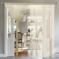 1 x RAW Customer Returns MIULEE String Curtain Insect Protection Door Curtain for Balconies Room Divider String Curtains Beige 90 x 245 cm - RRP €21.99