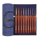 1 x RAW Customer Returns Aeelike Wooden Handle Crochet Hook Set, 9 Pieces Ergonomic Crochet Hooks with Beautiful Bag for Arthritic Hands, 2.0-6.0 mm Lightweight Starter Crochet Hooks with Colorful Aluminum Hook Head for Beginners,- RRP €19.99