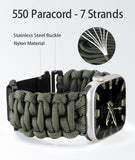 1 x RAW Customer Returns BINLUN Compatible with Apple Watch Strap Paracord 550 49mm Military Style Robust Nylon Sports Strap Replacement Bracelet for iWatch Ultra Men Women 8 Colors Military Green  - RRP €22.99