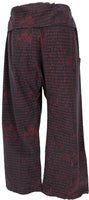 1 x RAW Customer Returns GURU SHOP Thai fisherman pants with mantra print made of woven cotton, wrap pants, yoga pants, men women, black, size one size - RRP €30.9