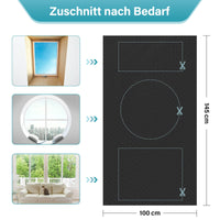 1 x RAW Customer Returns Teamkio window blackout fabric, 1mx1.45m roof window blackout sun protection, for windows and Velux, portable travel blackout blind without drilling including nano adhesive tapes, free cut black  - RRP €17.99