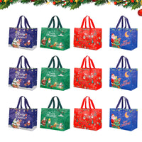 2 x RAW Customer Returns 12 Pieces Christmas Gift Bags Large Reusable Gift Bags Christmas Bags with Non-Woven Present Bags Blue Green Red Printed Shopping Party Bags for Christmas Parties - RRP €21.6